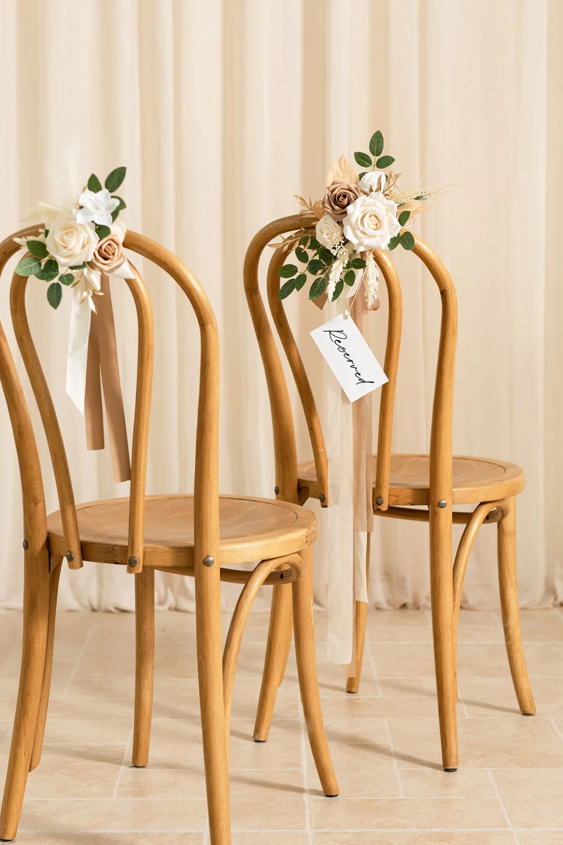 Aisle & Chair Decor in White & Beige | Clearance