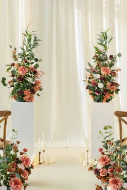 Altar Decor Free-Standing Flowers in Sunset Terracotta