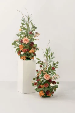 Altar Decor Free-Standing Flowers in Sunset Terracotta