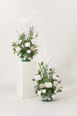 Altar Decor Free-Standing Flowers in White & Sage | Clearance