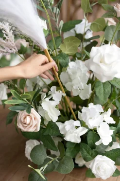 Altar Decor Free-Standing Flowers in White & Sage | Clearance