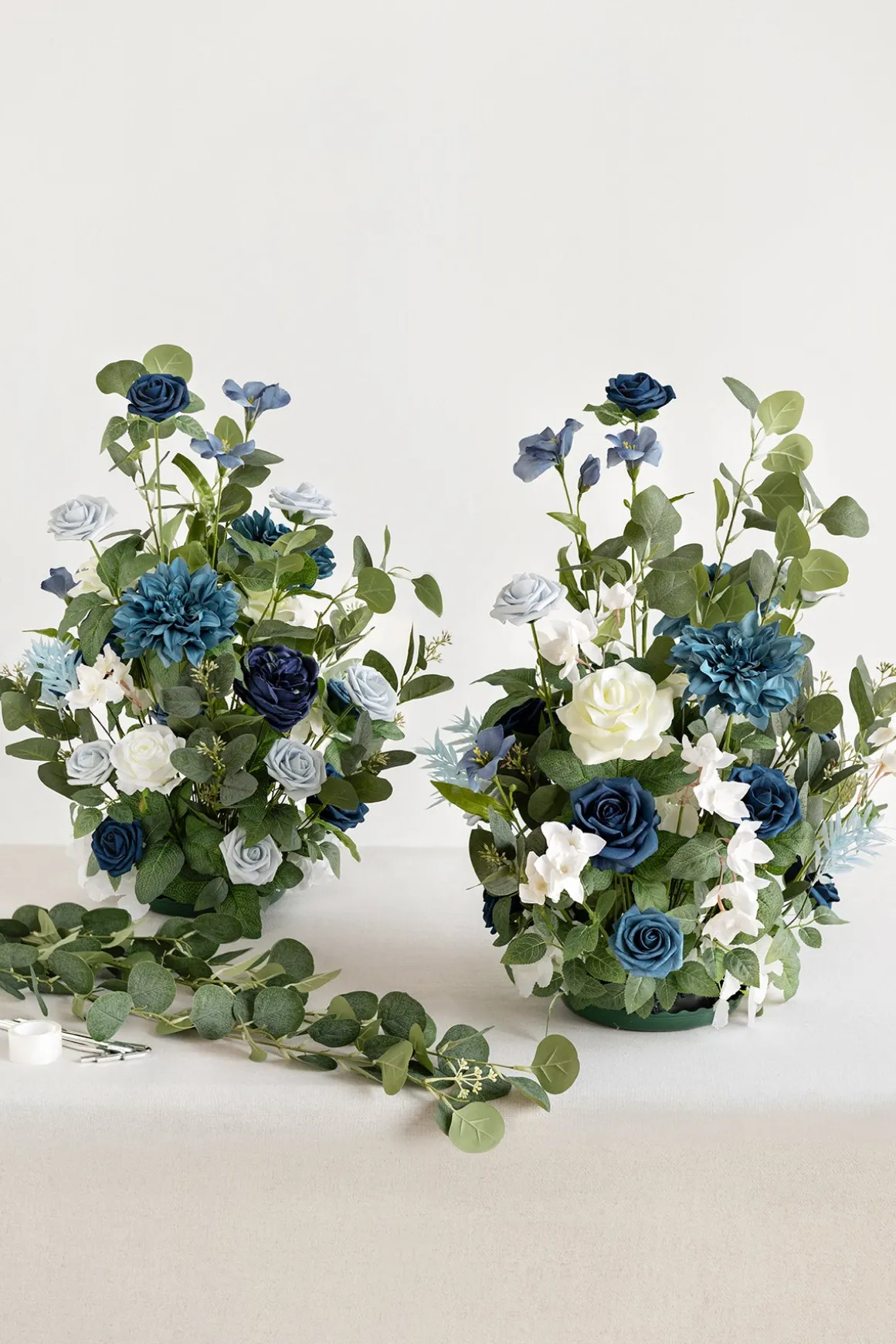 Altar Decor Free-Standing Flowers in Dusty Blue & Navy