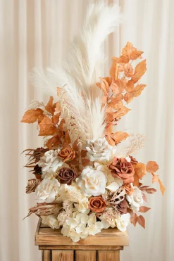 Altar Decor Free-Standing Flowers in Rust & Sepia