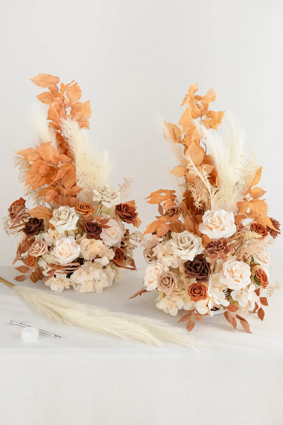 Altar Decor Free-Standing Flowers in Rust & Sepia
