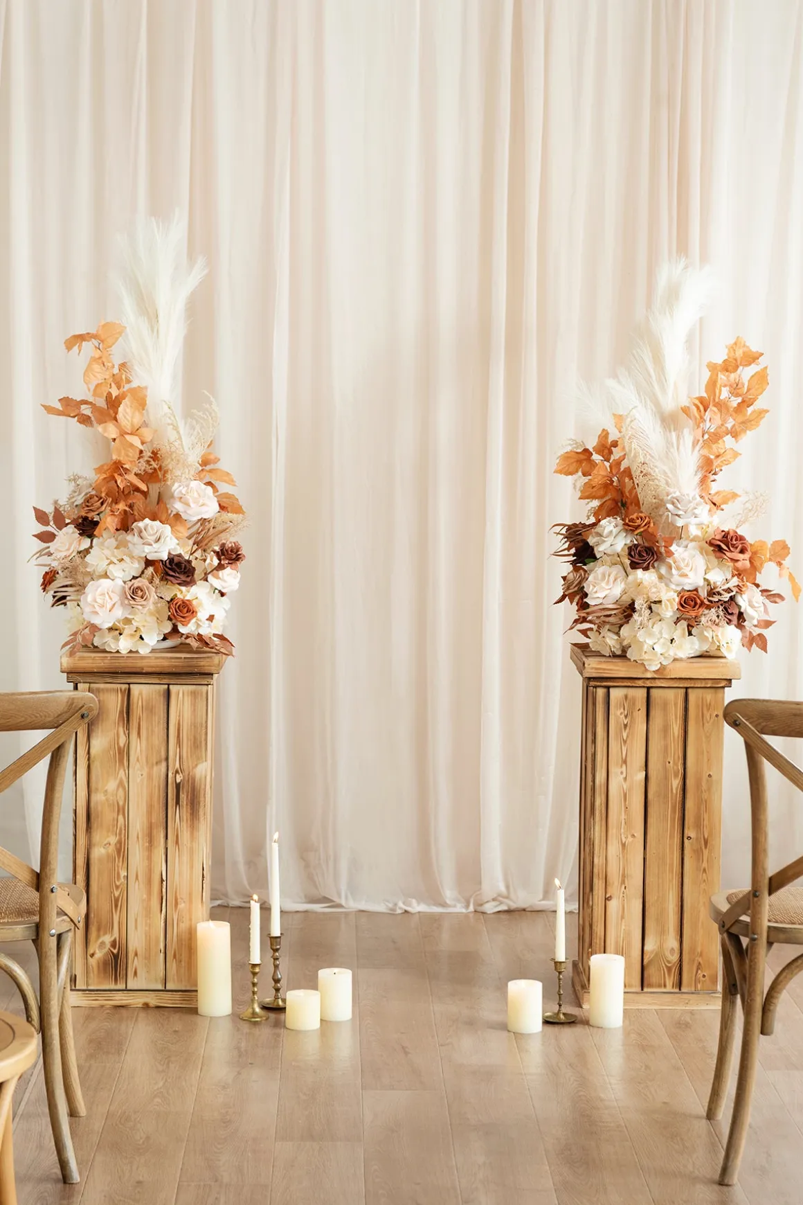Altar Decor Free-Standing Flowers in Rust & Sepia
