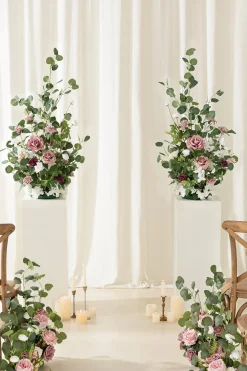 Altar Decor Free-Standing Flowers in Dusty Rose & Cream