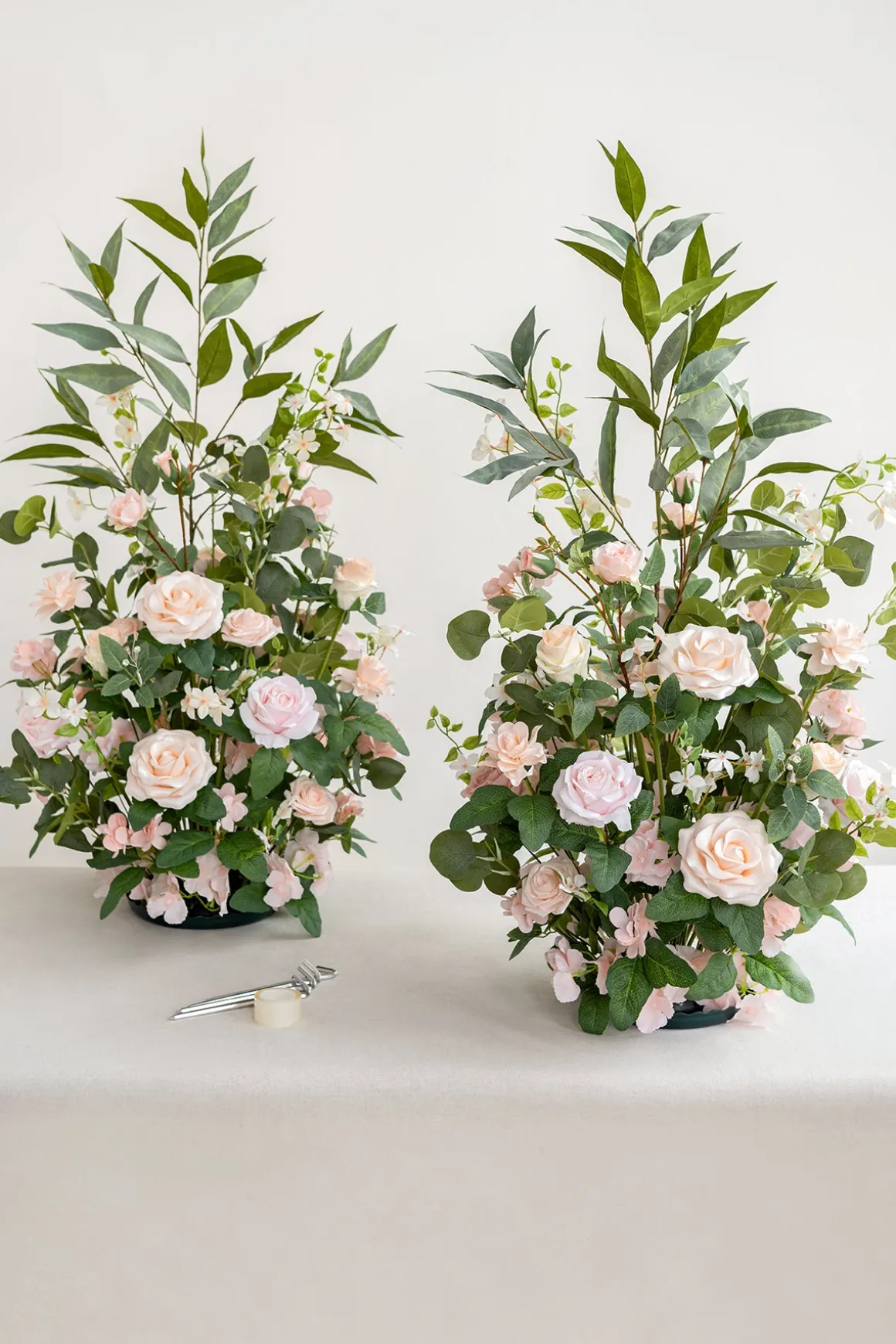 Altar Decor Free-Standing Flowers in Blush & Cream