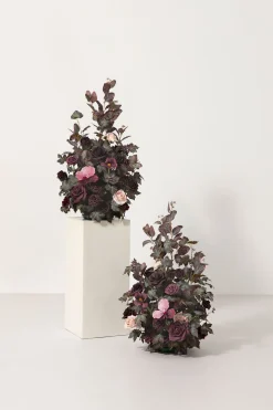 Altar Decor Free-Standing Flowers in Plum Velvet Wedding | Clearance