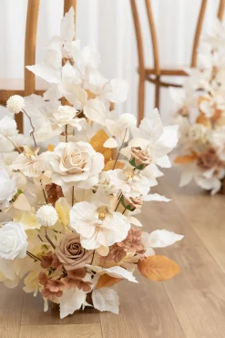 Altar Decor Free-Standing Flowers in Tawny Beige & Sand Beige | Clearance