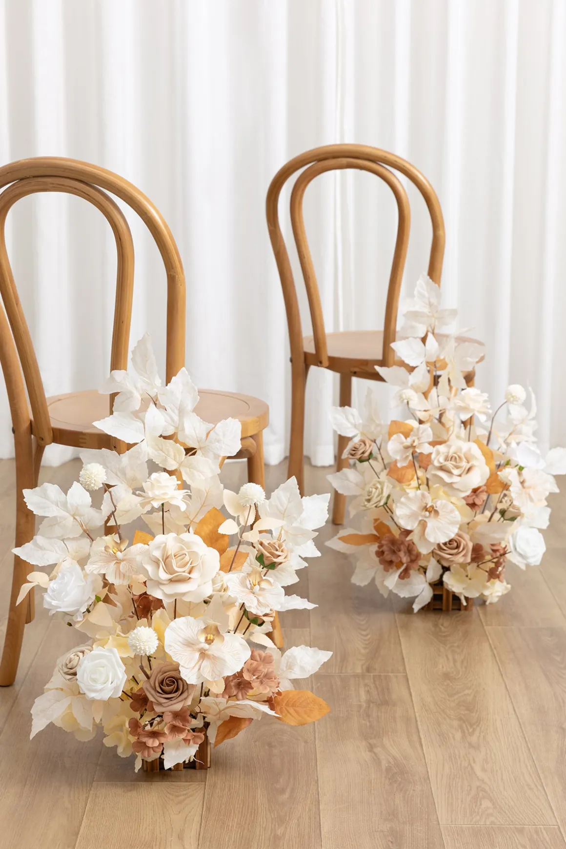 Altar Decor Free-Standing Flowers in Tawny Beige & Sand Beige | Clearance
