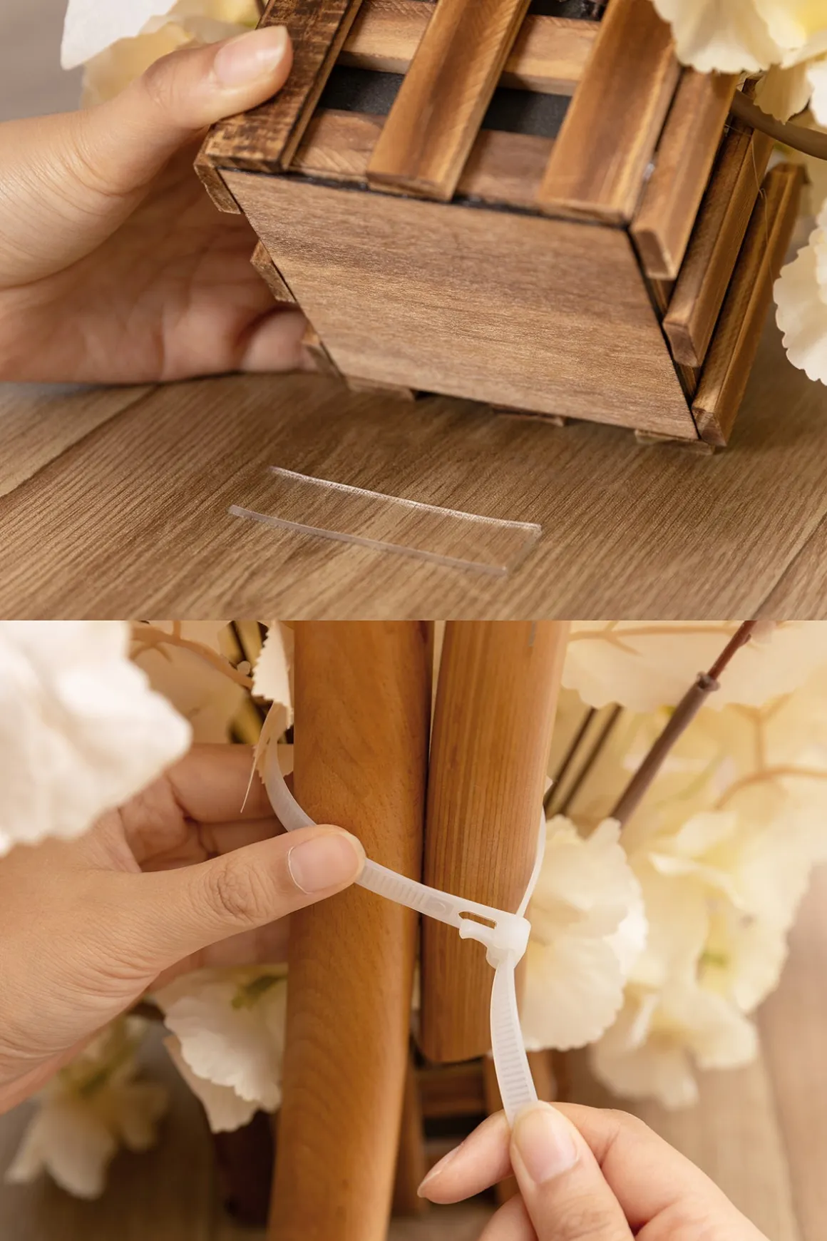 Altar Decor Free-Standing Flowers in Tawny Beige & Sand Beige | Clearance