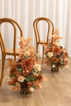 Altar Decor Free-Standing Flowers in Walnut Brown & Burnt Orange