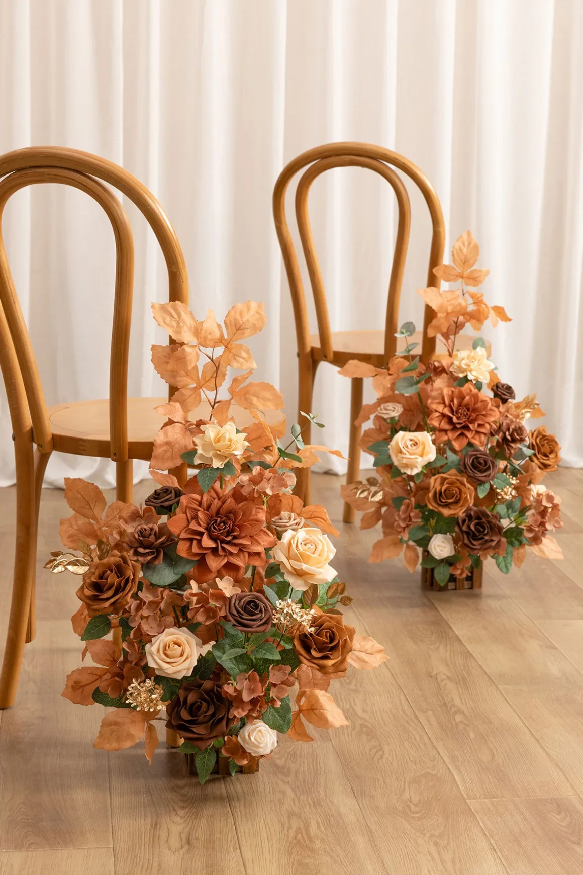 Altar Decor Free-Standing Flowers in Walnut Brown & Burnt Orange