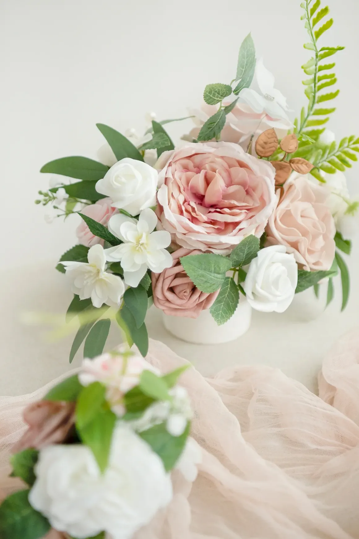 Assorted Floral Centerpiece Set in Dusty Rose & Cream | Clearance