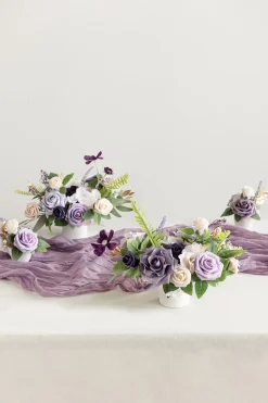 Assorted Floral Centerpiece Set in Lilac & Gold | Clearance