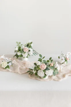 Assorted Floral Centerpiece Set in White & Sage | Clearance