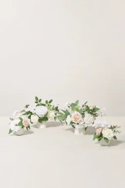 Assorted Floral Centerpiece Set in White & Sage | Clearance