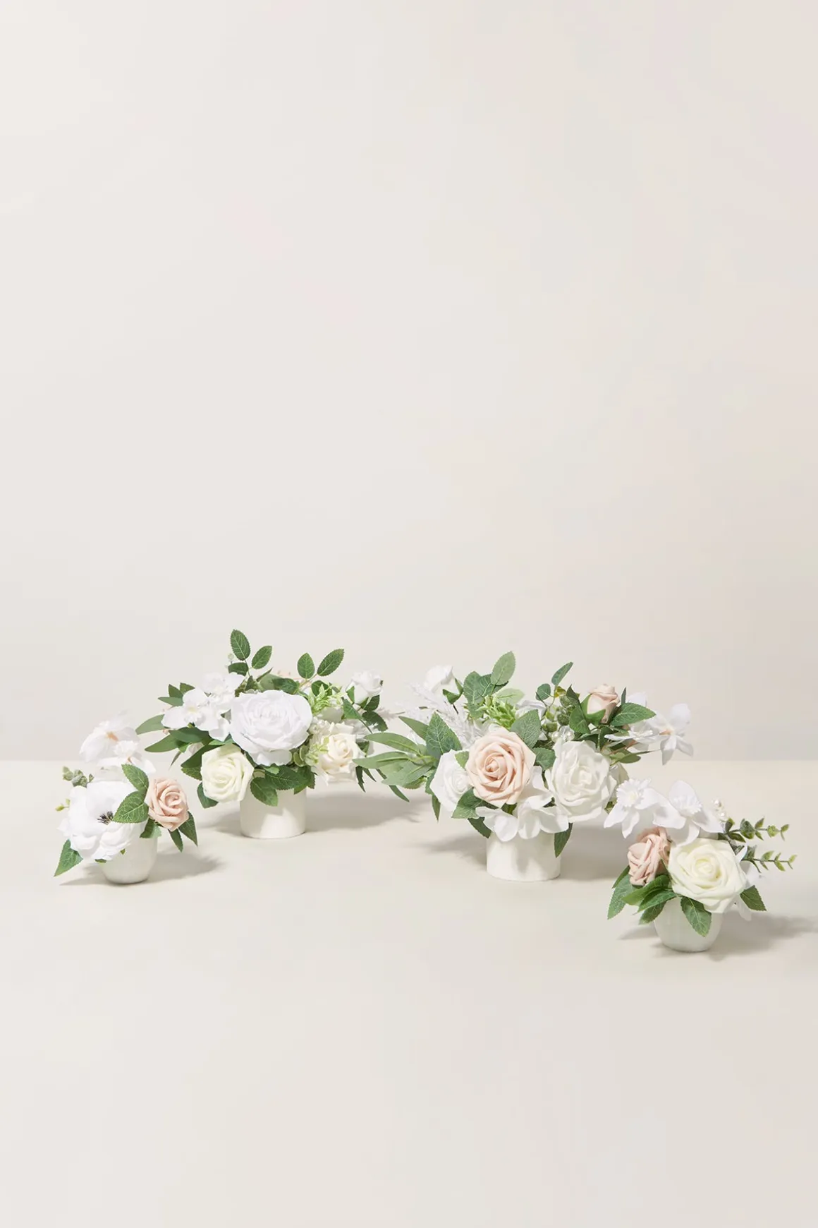 Assorted Floral Centerpiece Set in White & Sage | Clearance