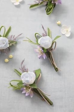 Boutonnieres for Guests in Ethereal Purple Dream | Clearance