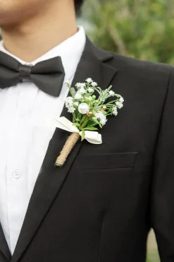 Boutonnieres for Guests in White & Sage | Clearance