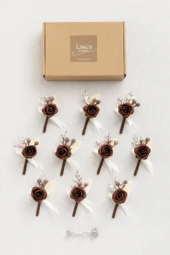 Boutonnieres for Guests in White & Beige | Clearance