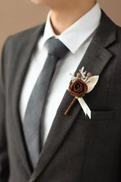 Boutonnieres for Guests in White & Beige | Clearance