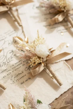 Boutonnieres for Guests in White & Beige | Clearance
