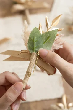 Boutonnieres for Guests in White & Beige | Clearance