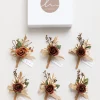 Boutonnieres in Amber - Set of 6