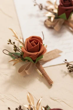 Boutonnieres in Amber - Set of 6