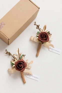 Boutonnieres in Amber - Set of 2 | Clearance