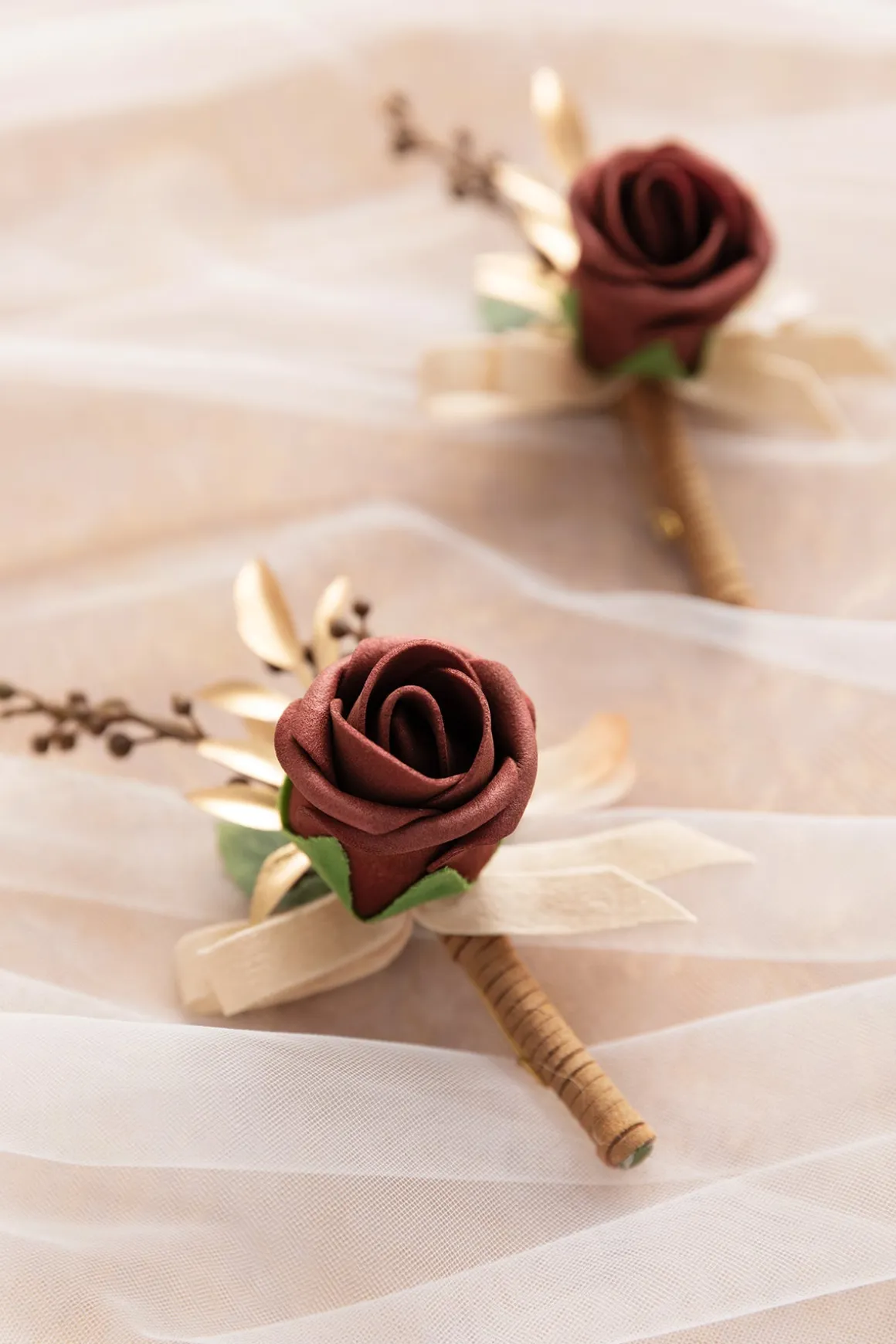 Boutonnieres in Amber - Set of 2 | Clearance