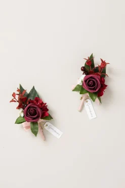 Boutonnieres in Classic Marsala (Set of 2)