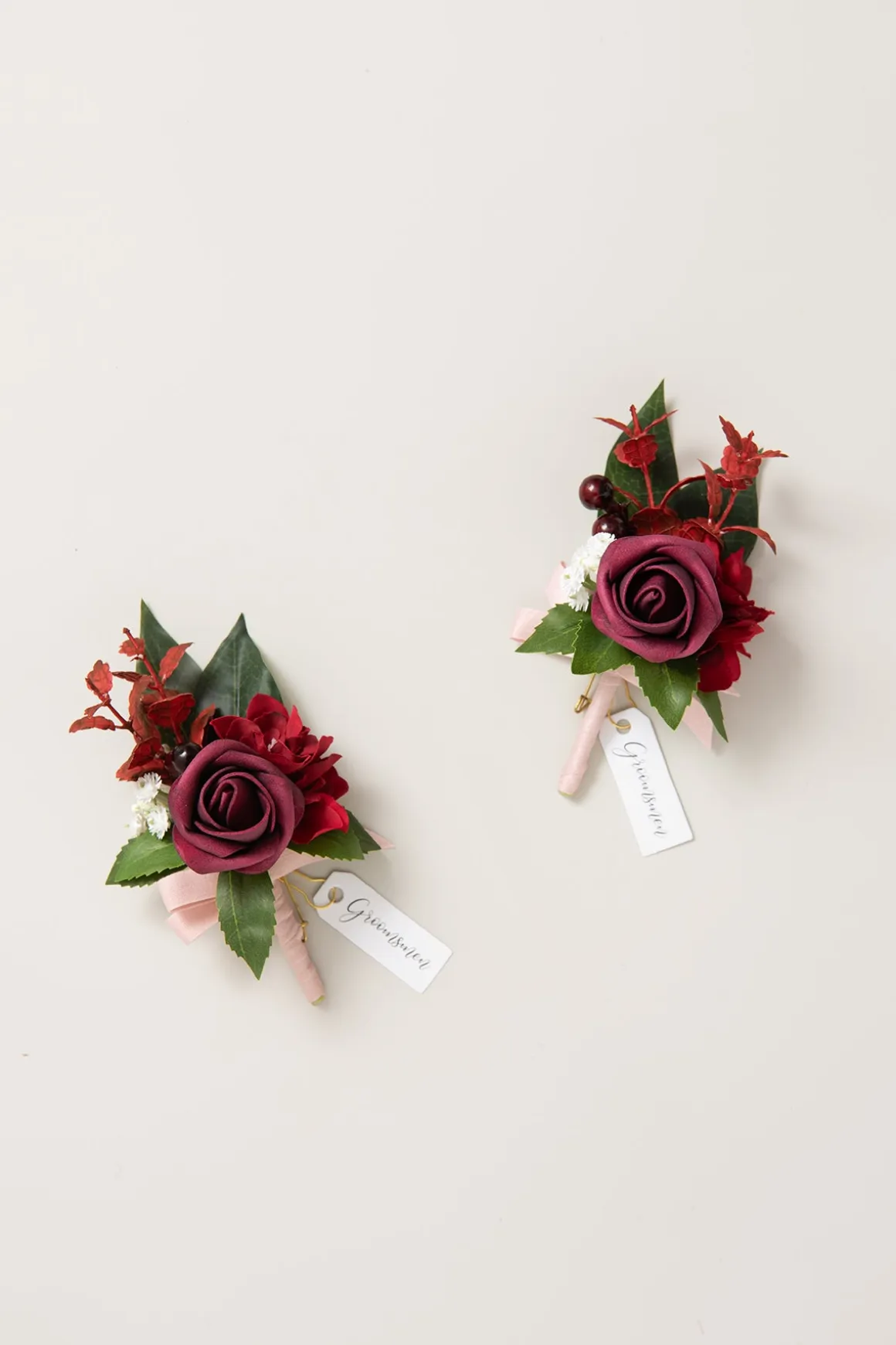 Boutonnieres in Classic Marsala (Set of 2)