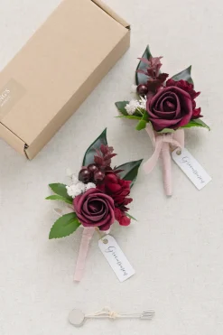 Boutonnieres in Classic Marsala (Set of 6)