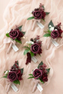 Boutonnieres in Classic Marsala (Set of 6)