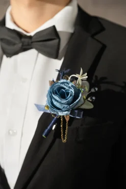 Boutonnieres in Dusty Rose & Navy | Clearance