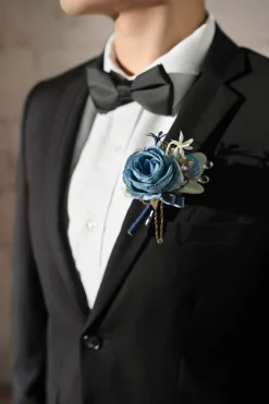 Boutonnieres in Dusty Rose & Navy | Clearance