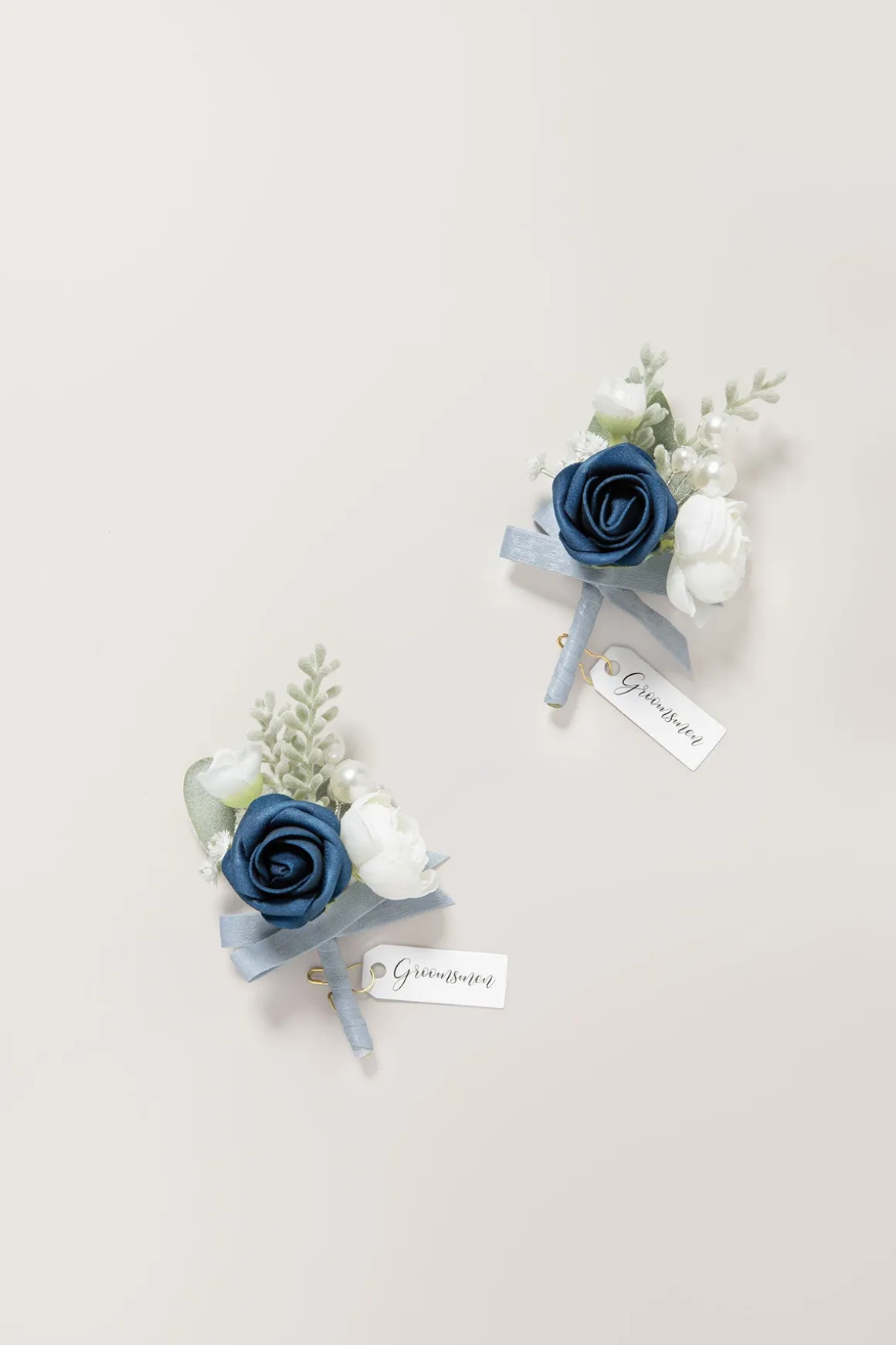 Boutonnieres in Dutch Blue & Navy Blue (Set of 2)
