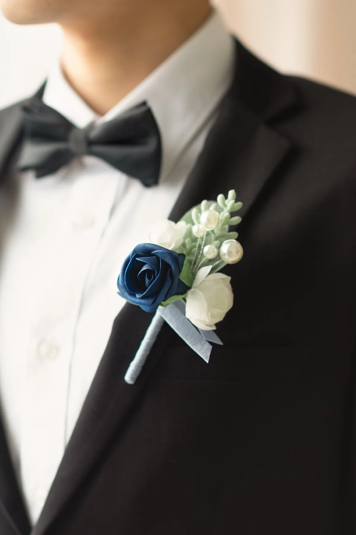 Boutonnieres in Dutch Blue & Navy Blue (Set of 2)