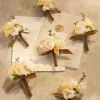 Boutonnieres in Earth Brown & Butter Yellow (Set of 6)
