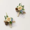 Boutonnieres in Earth Brown & Tawny Beige (Set of 2)