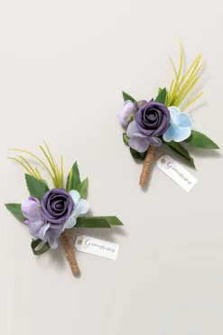 Boutonnieres in Ethereal Purple Dream
