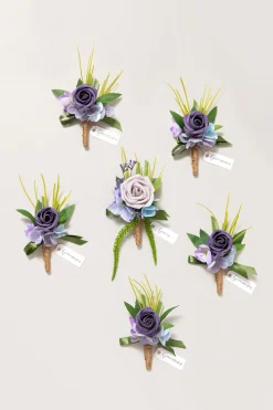 Boutonnieres in Ethereal Purple Dream