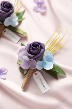 Boutonnieres in Ethereal Purple Dream
