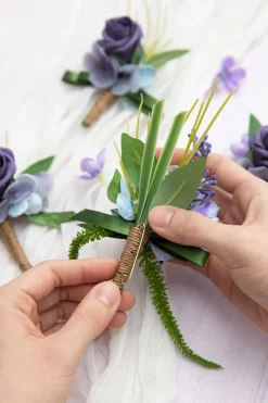 Boutonnieres in Ethereal Purple Dream (Set of 6)