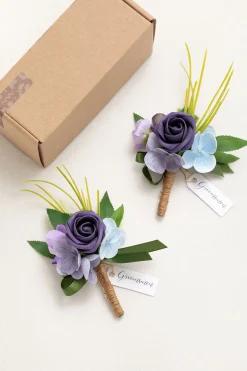 Boutonnieres in Ethereal Purple Dream (Set of 2) | Clearance
