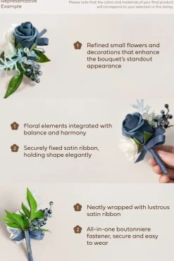 Boutonnieres in Forest Green & Gold | Clearance