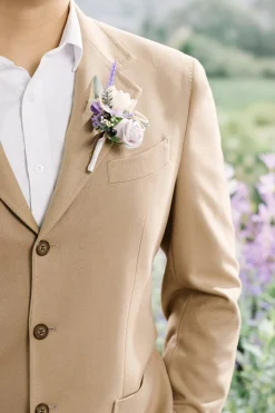 Boutonnieres in French Lavender & Plum