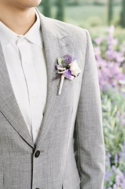 Boutonnieres in French Lavender & Plum